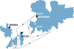 Mykonos Delos Rhenia Mykonos map